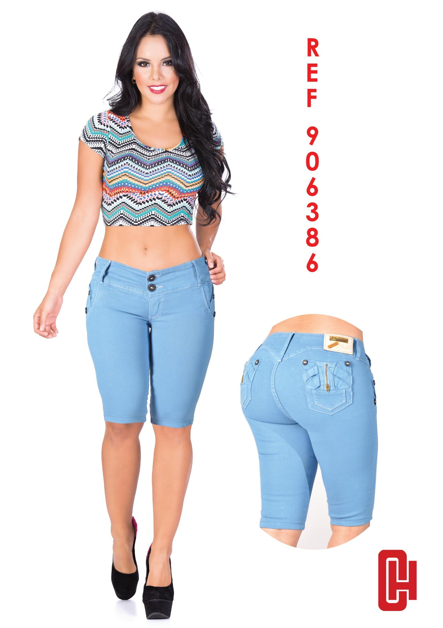 Ref. 006 -906386 CAPRI COLOMBIANO LEVANTACOLA CON BOLSILLOS
