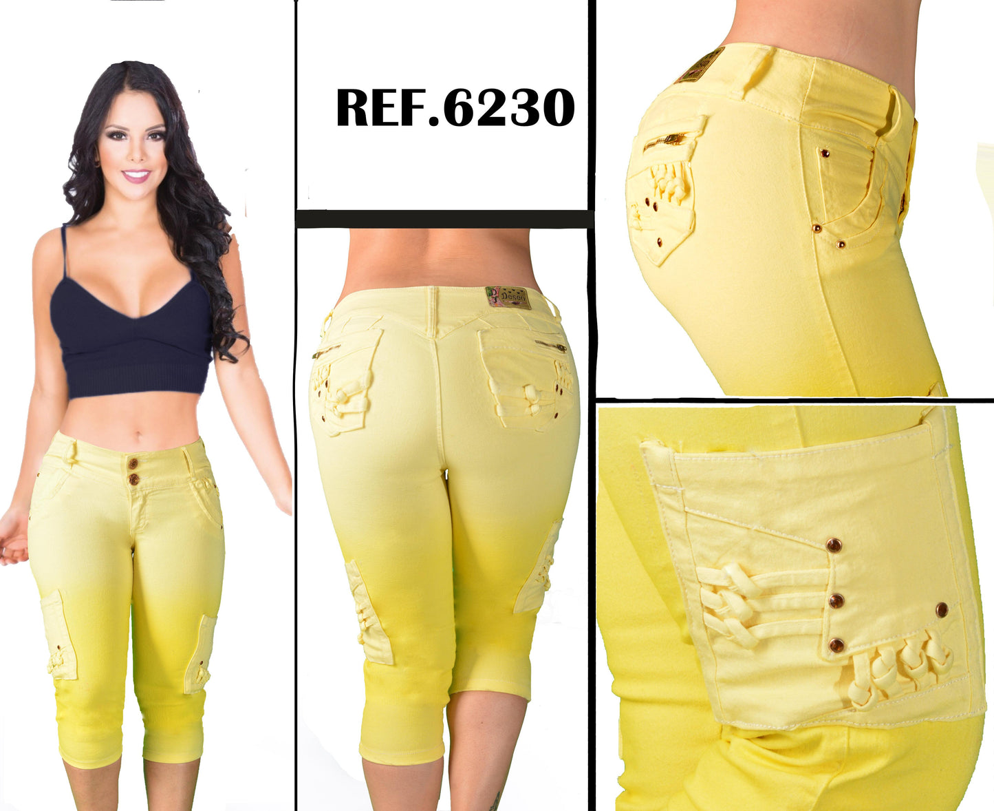 Ref. 006 -906230 Jeans Capri Levantacola Colombiano Deseo