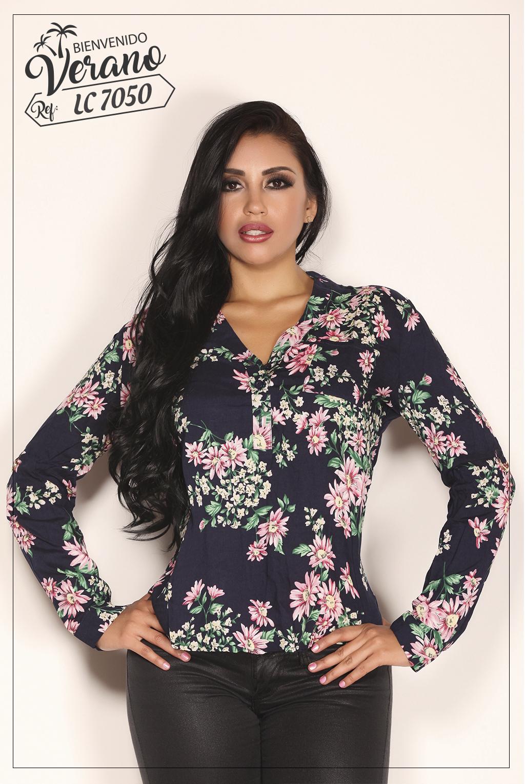 Ref. 003 -LC7050 BLUSA MANGA LARGA - ropacolombianaeneuropa
