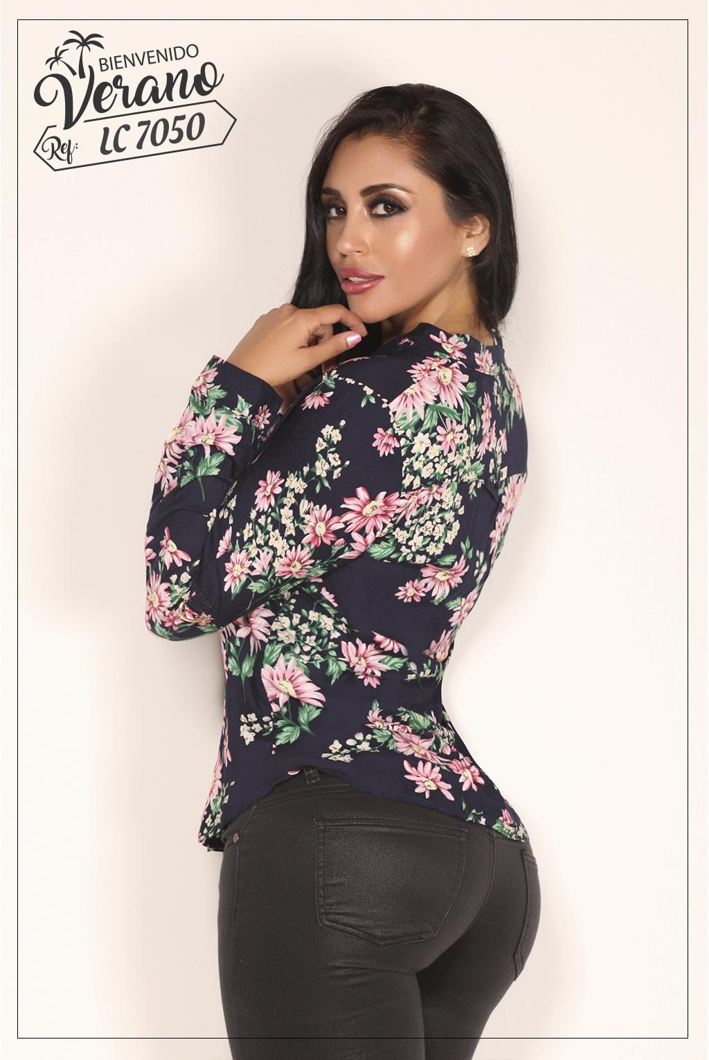 Ref. 003 -LC7050 BLUSA MANGA LARGA - ropacolombianaeneuropa