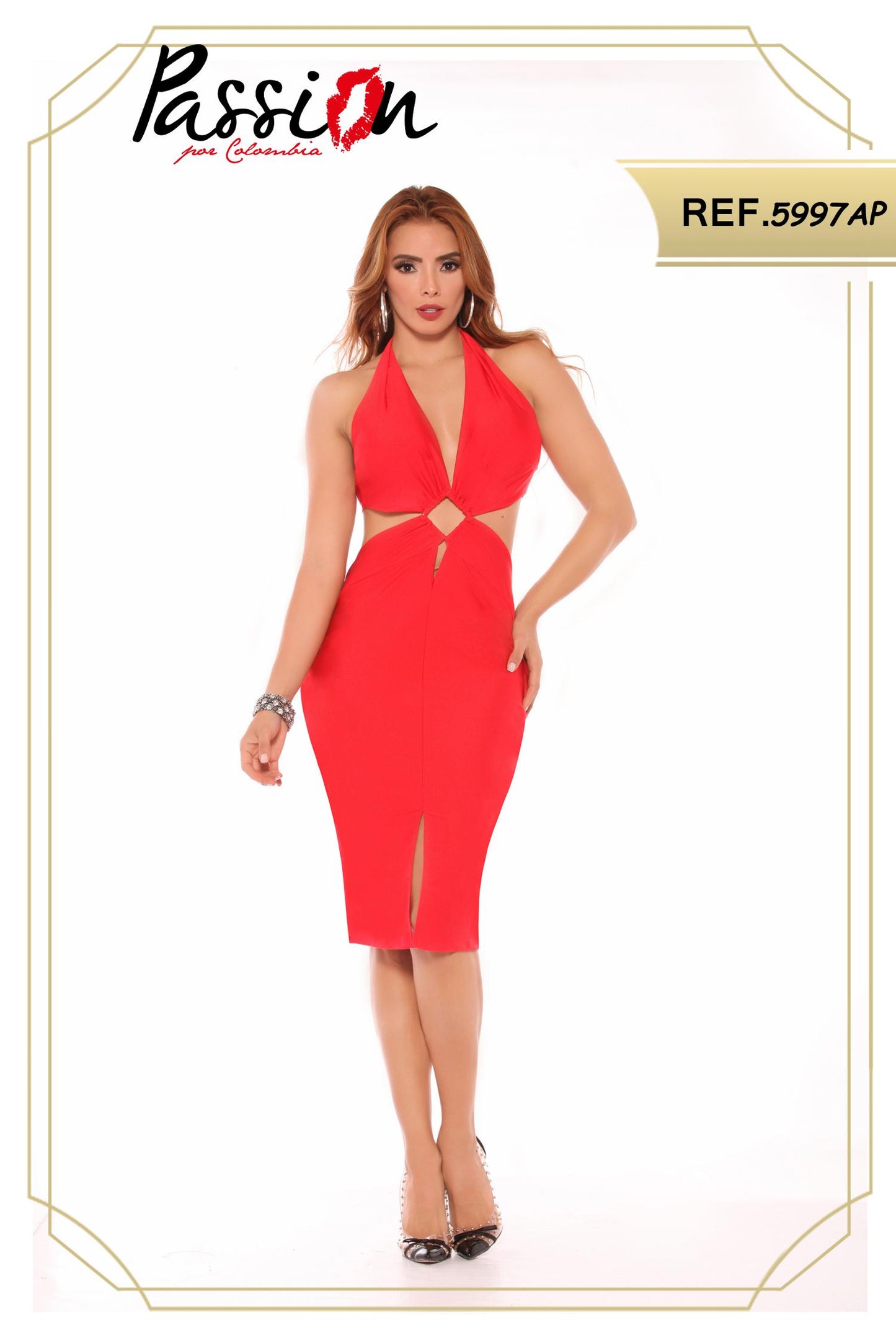 Ref. 003 -ID5997AP Vestido Americano de Fiesta - ropacolombianaeneuropa
