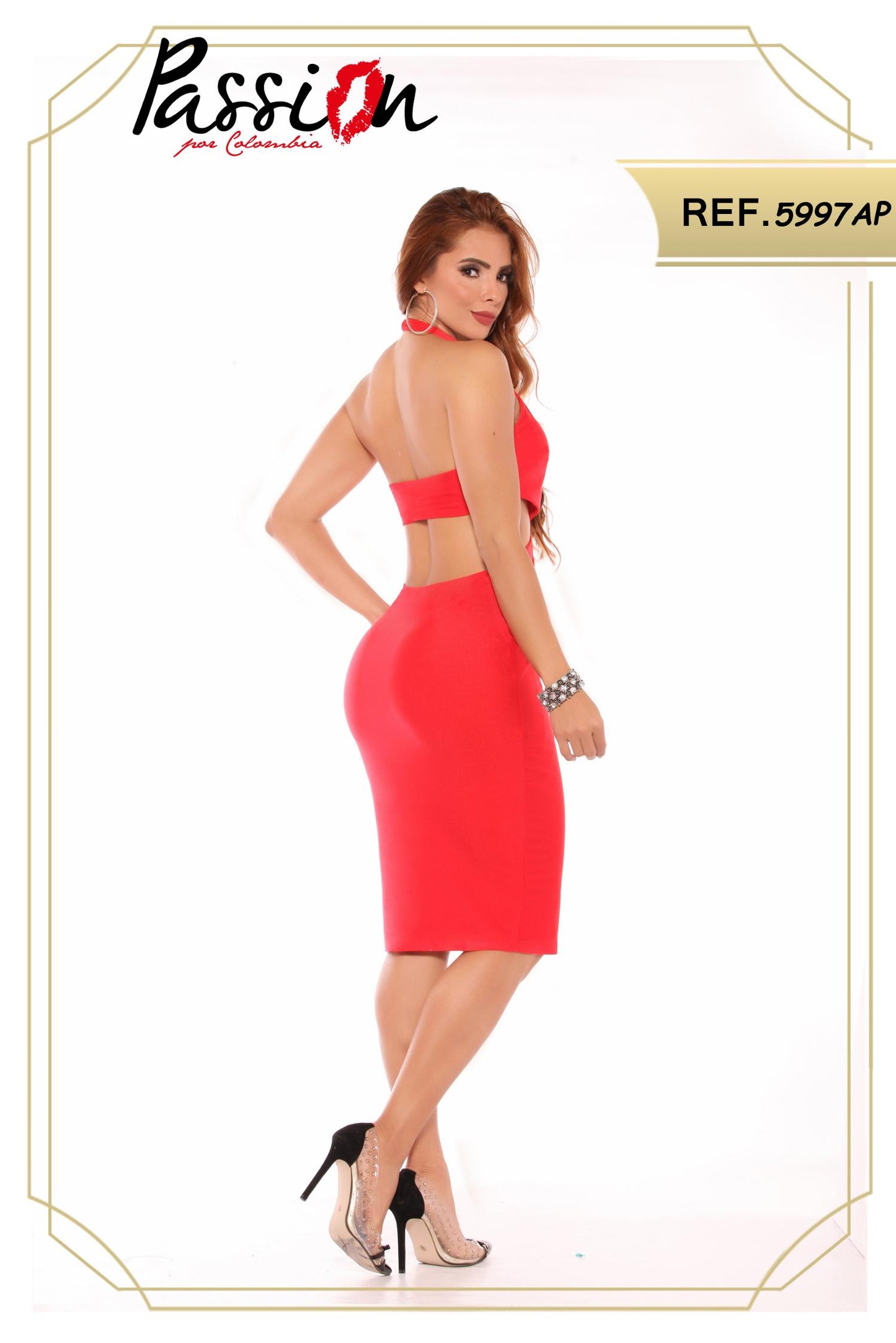 Ref. 003 -ID5997AP Vestido Americano de Fiesta - ropacolombianaeneuropa