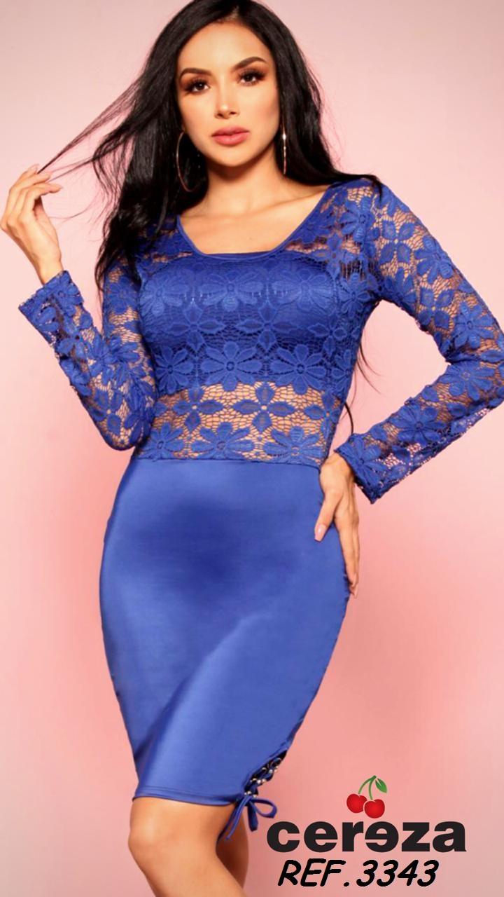 Ref. 004 -3343 Vestido de Fiesta Colombiano con Mangas Largas - ropacolombianaeneuropa