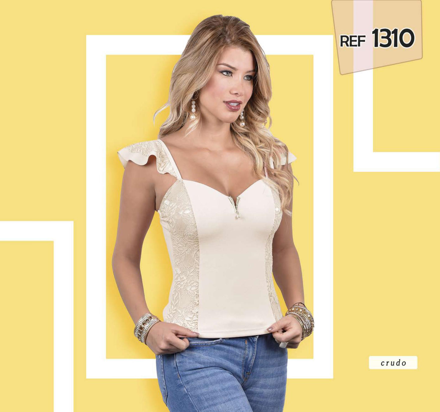 Ref. 055 -1310 Blusa Hecha en Colombia Con Telas de Excelente calidad y Diseño Exclusivo - ropacolombianaeneuropa