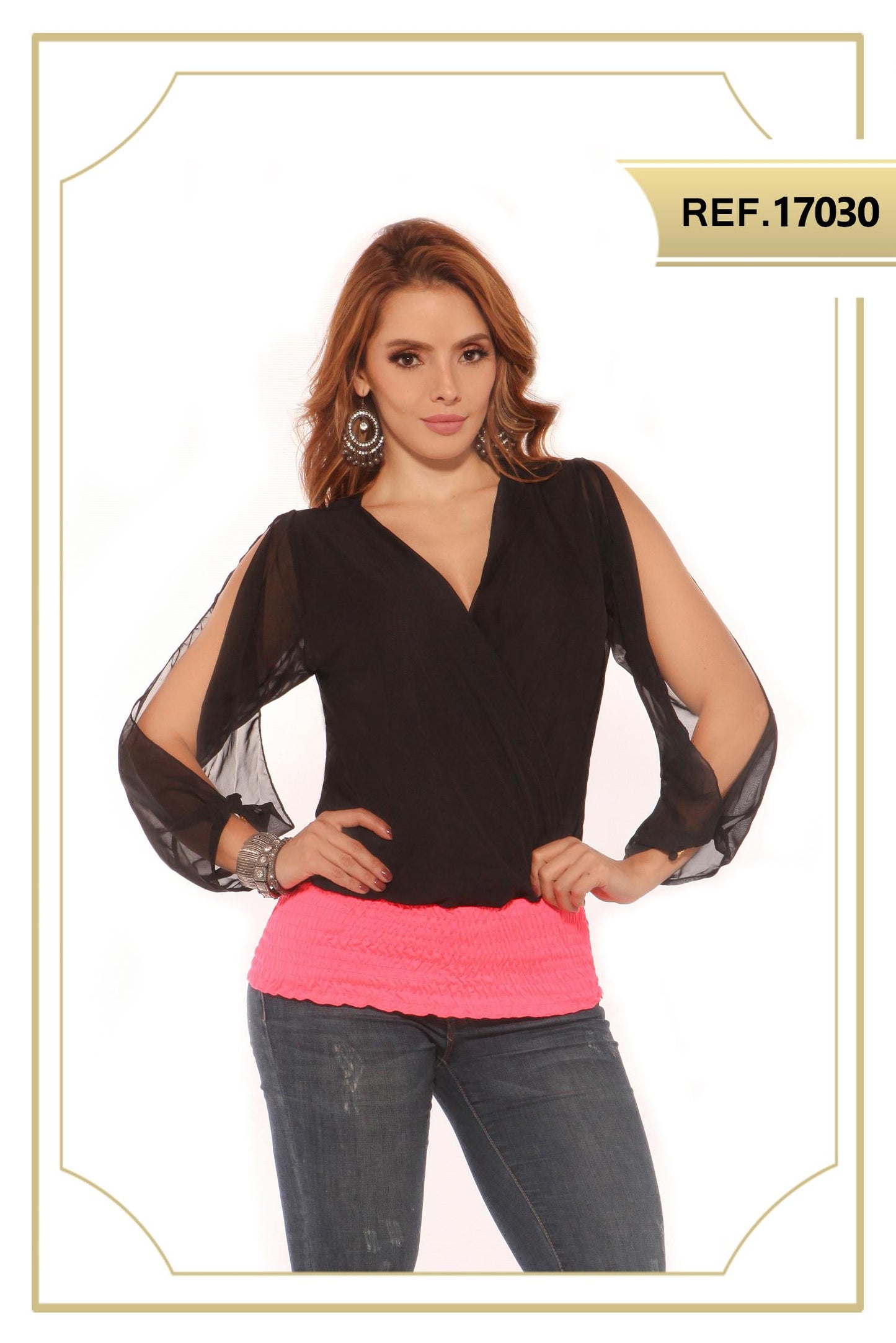 Ref. 004 -17030 BLUSA COLOMBIANA DAMA - ropacolombianaeneuropa
