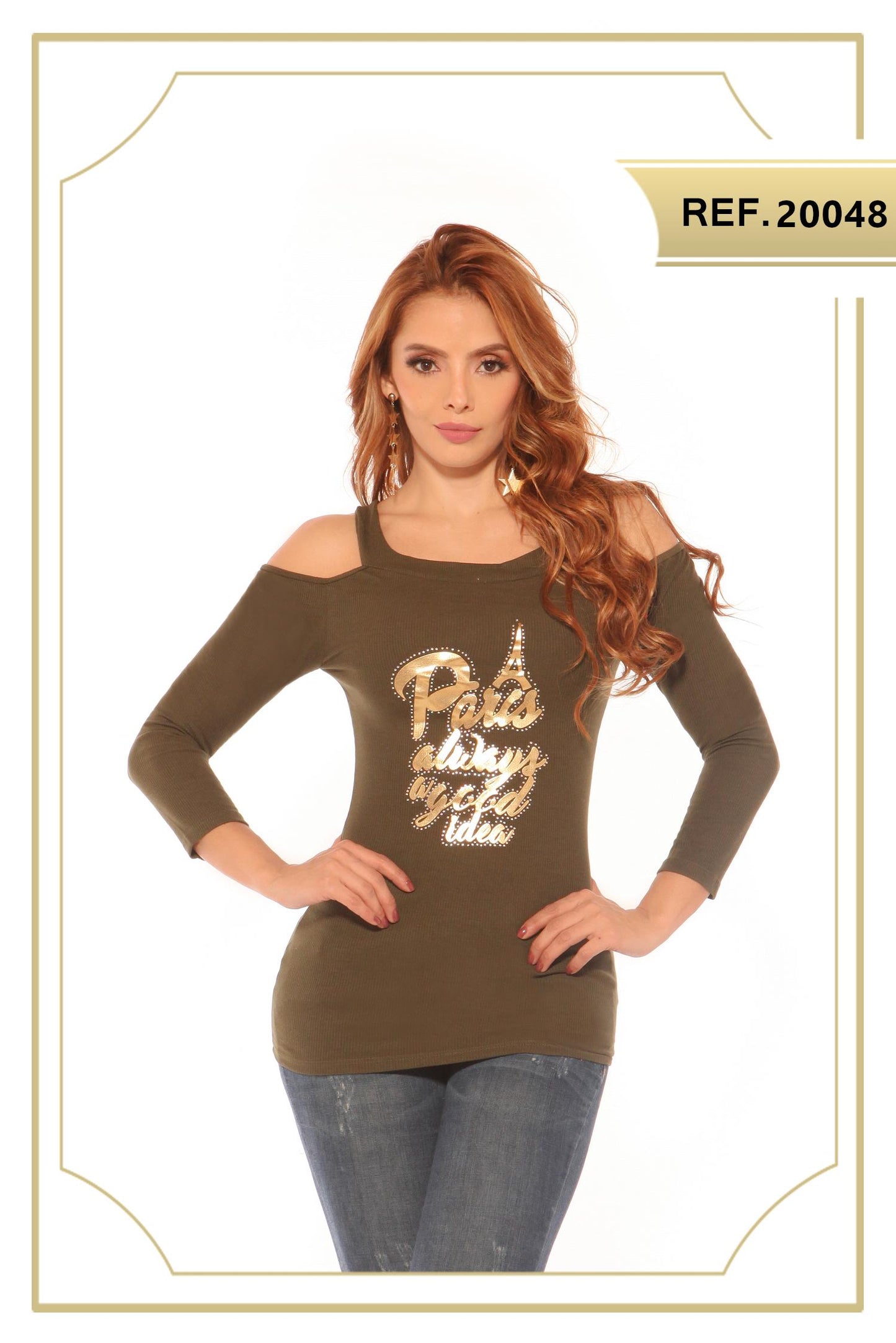 Ref. 004 -20048 Blusa de Moda Cereza - ropacolombianaeneuropa