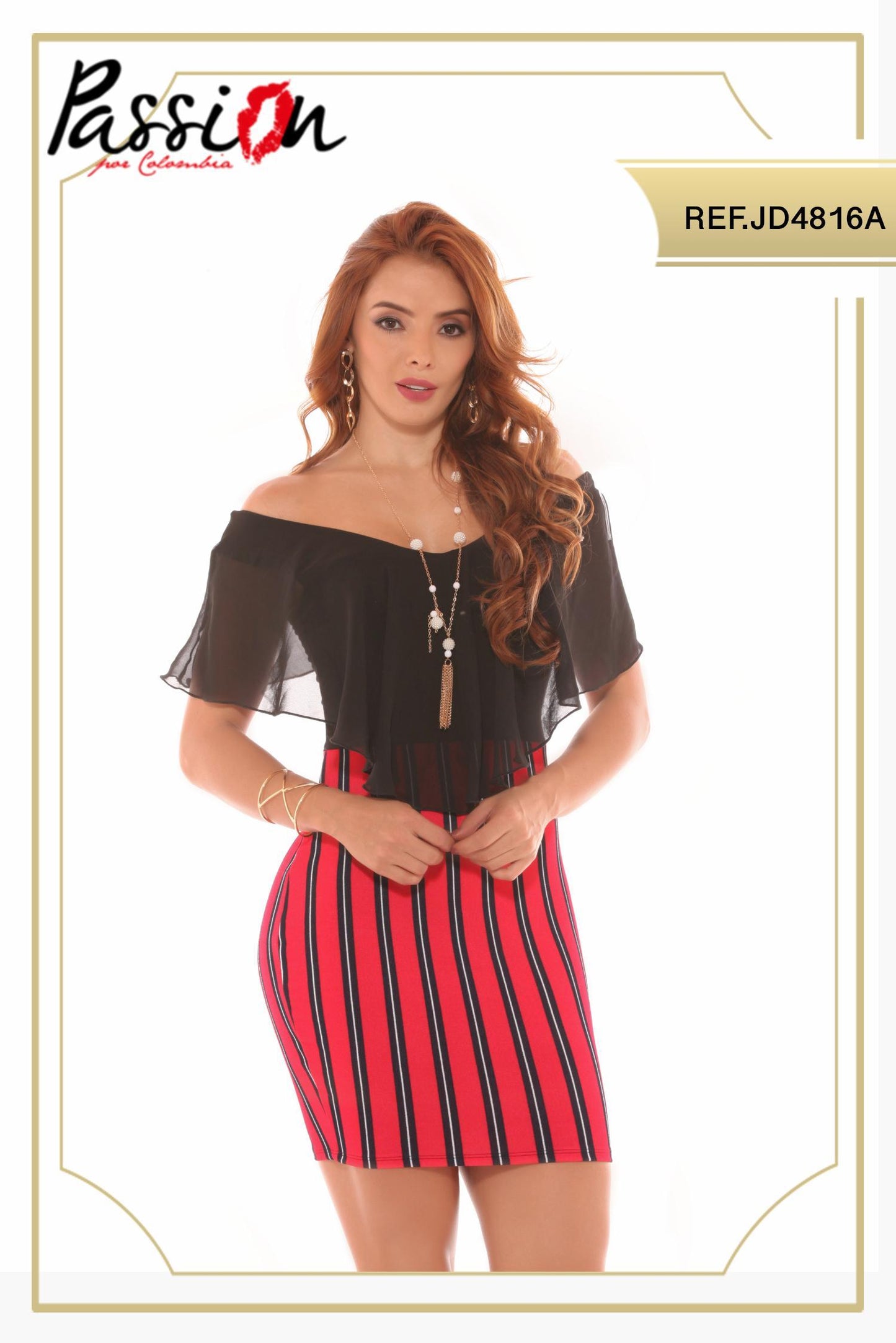 Ref. 003 -JD4816A Vestido Americano corto diseño exclusivo incluye tallas plus - ropacolombianaeneuropa
