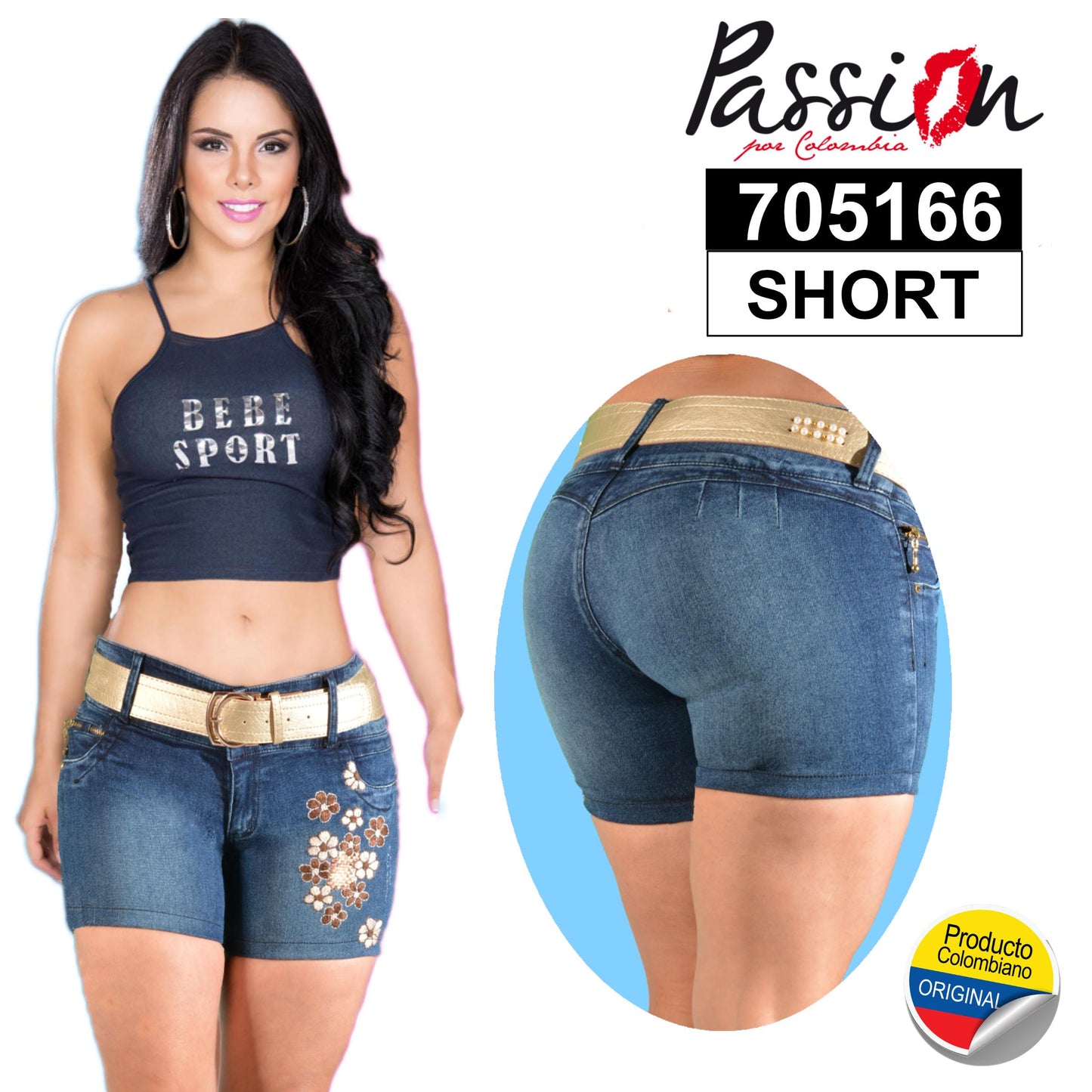 Ref. 030 - 705166 Short en Jean Colombiano Push up