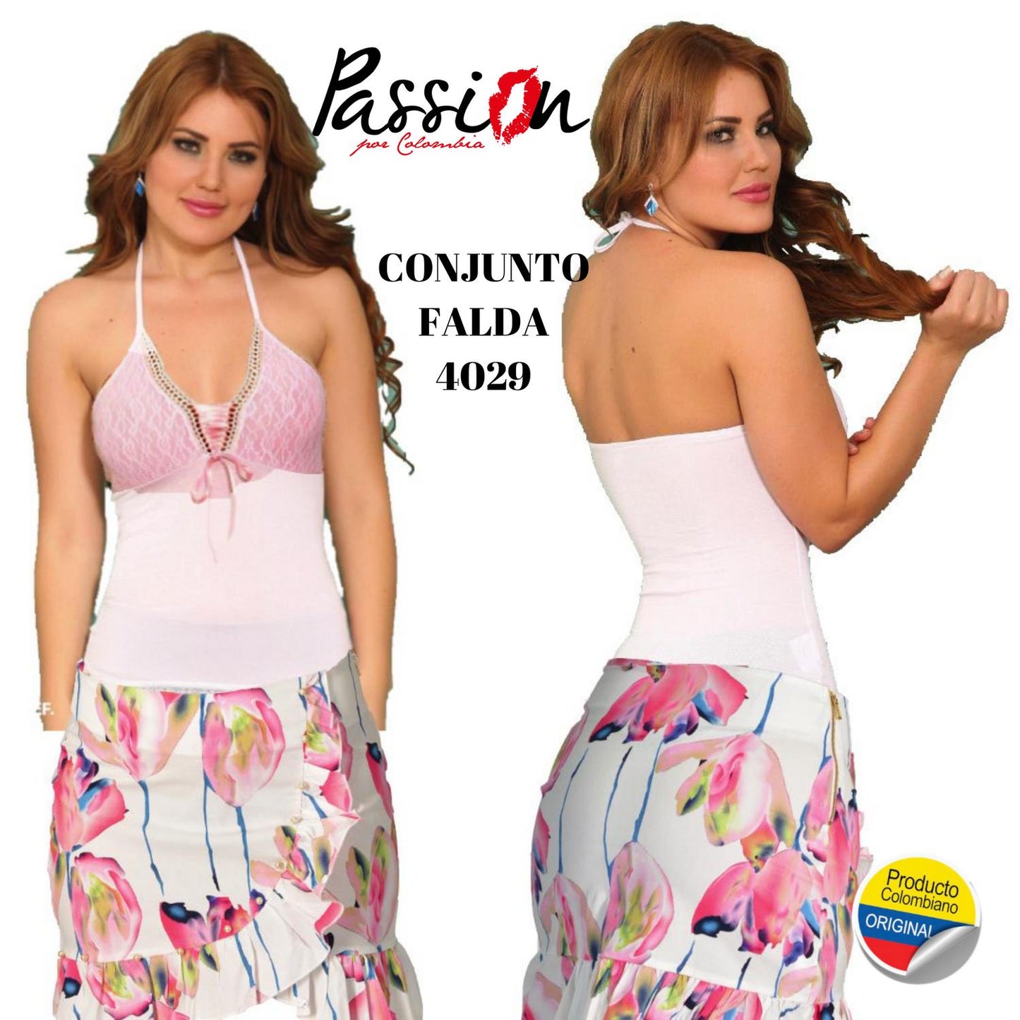 Ref. 030 -4029 Conjunto de Falda y blusa Colombianos de Moda - ropacolombianaeneuropa