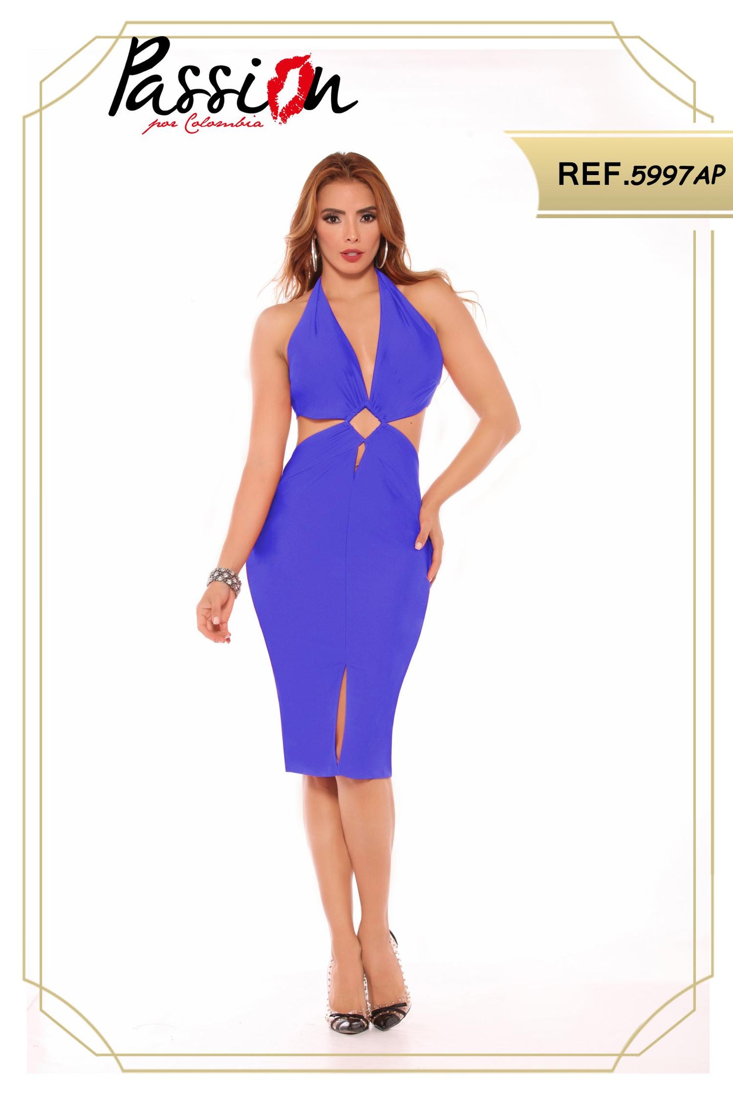 Ref. 003 -ID5997AP Vestido Americano de Fiesta - ropacolombianaeneuropa