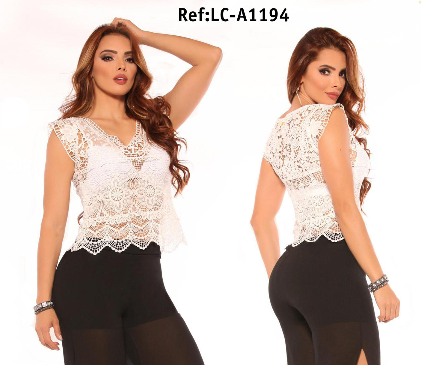 Ref. 003 -LCA1194 BLUSA MANGA CORTA - ropacolombianaeneuropa