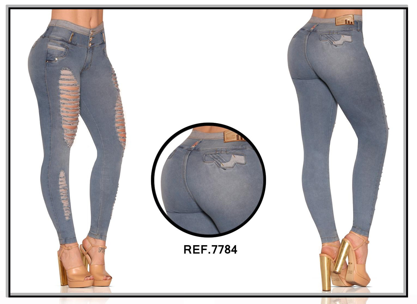 Ref. 006 -7784 Jean Con Bolsillos Modea Silueta