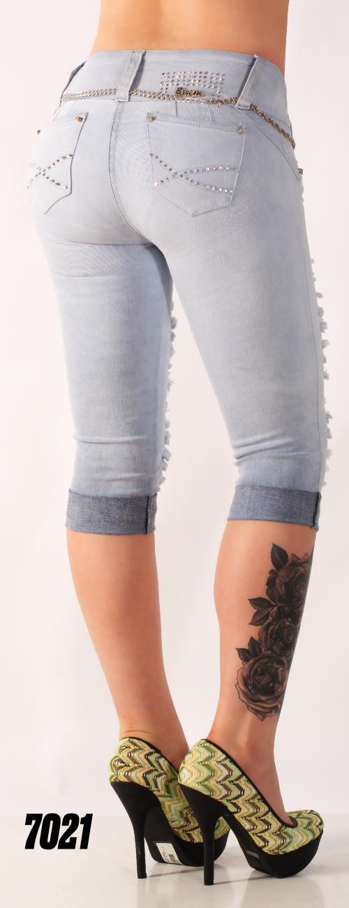 Ref. 030 -7021C Capri Jean capri sin bolsillos