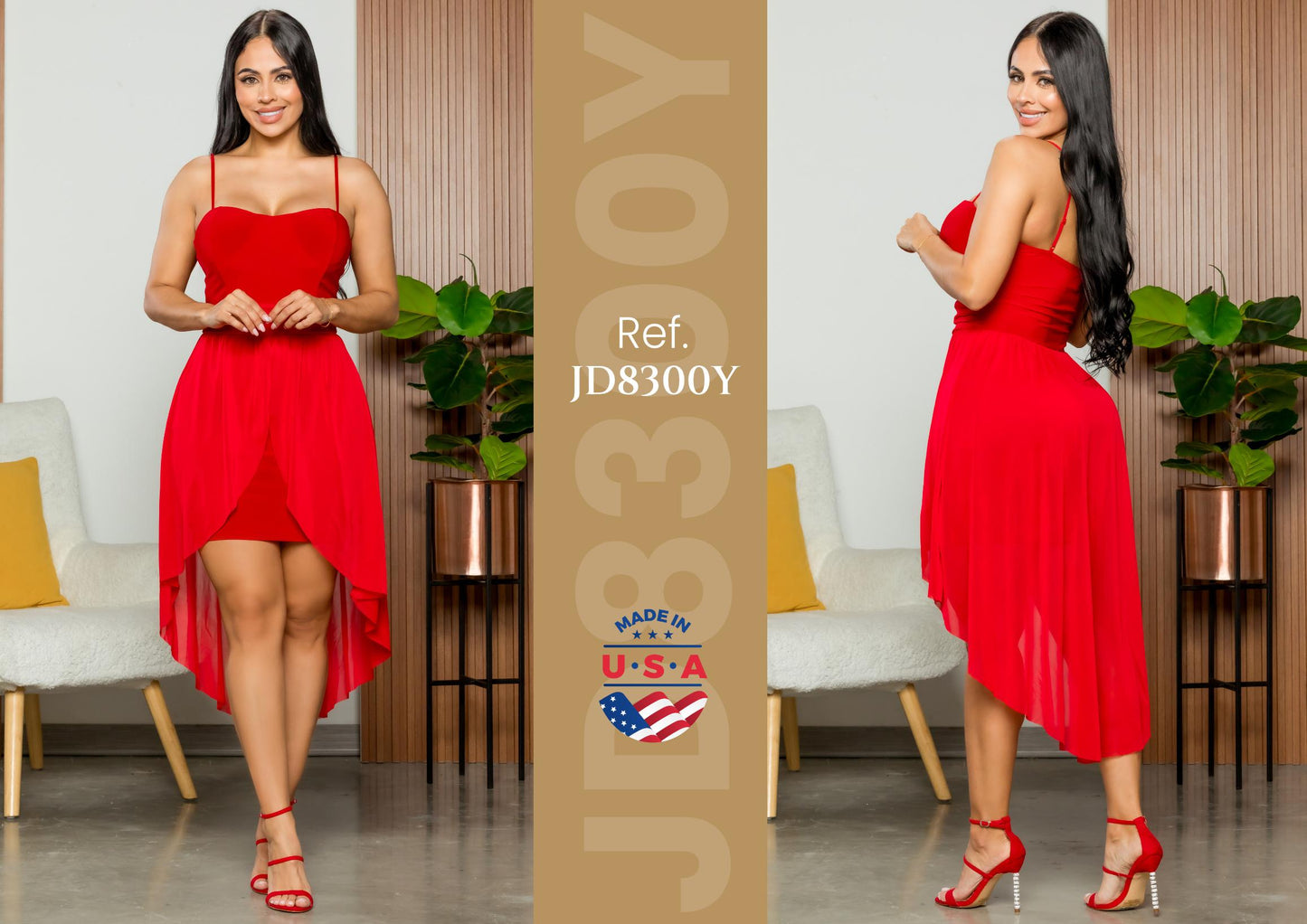 Ref. 003 -JD8300Y Vestido De Fiesta Americano Con Estilo Fantástico de Moda