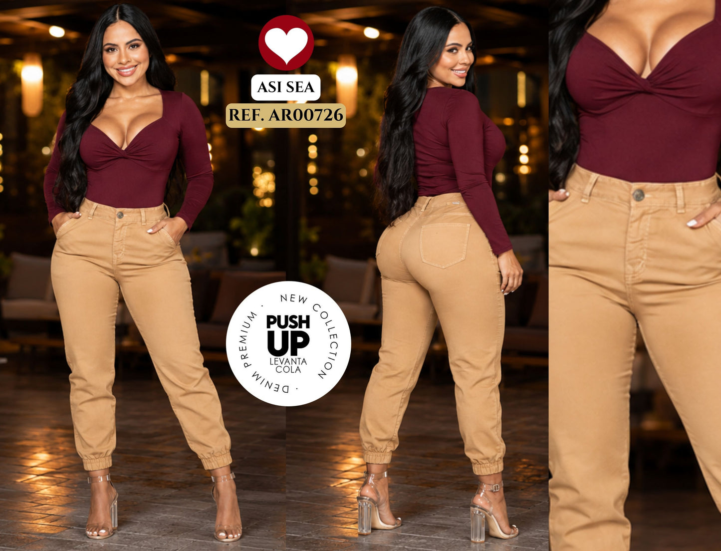 Ref. 011 -AR00726 Pantalon Colombiano de Moda Elaborado en Tela - ropacolombianaeneuropa