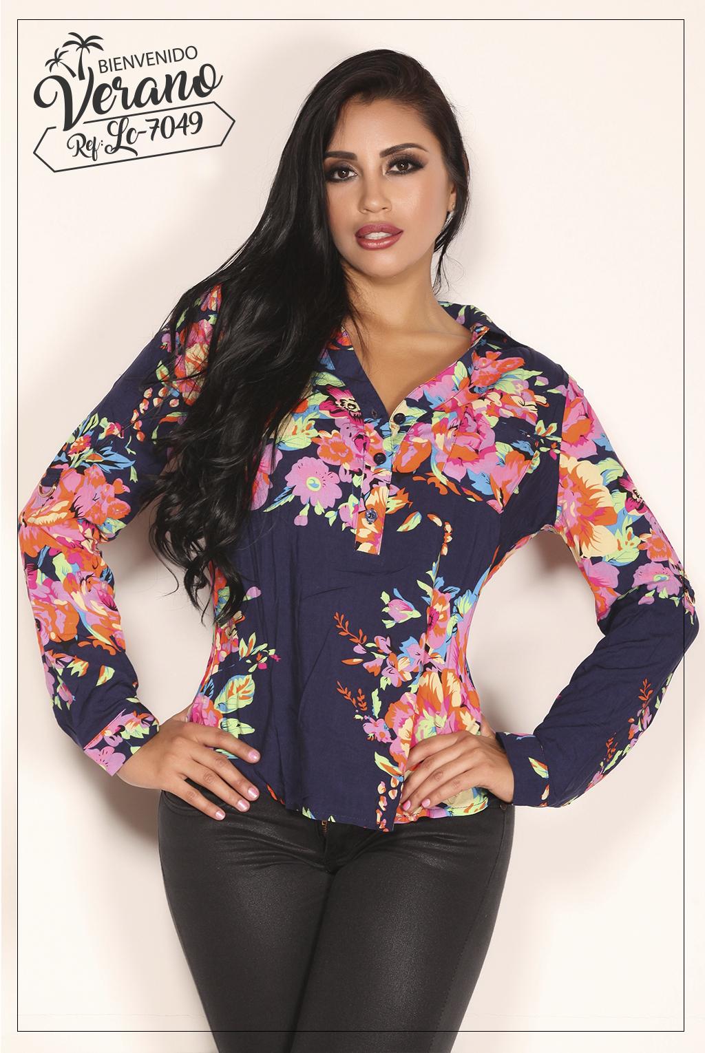 Ref. 003 -LC7049 BLUSA MANGA LARGA - ropacolombianaeneuropa