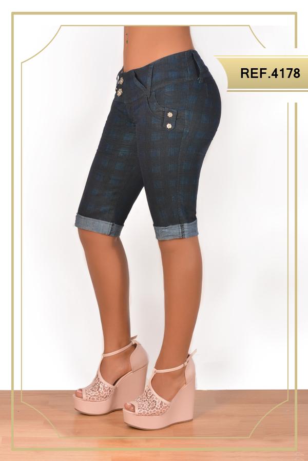 Ref. 001 -4178C Jean Capri de Dama Cheviotto levantacola