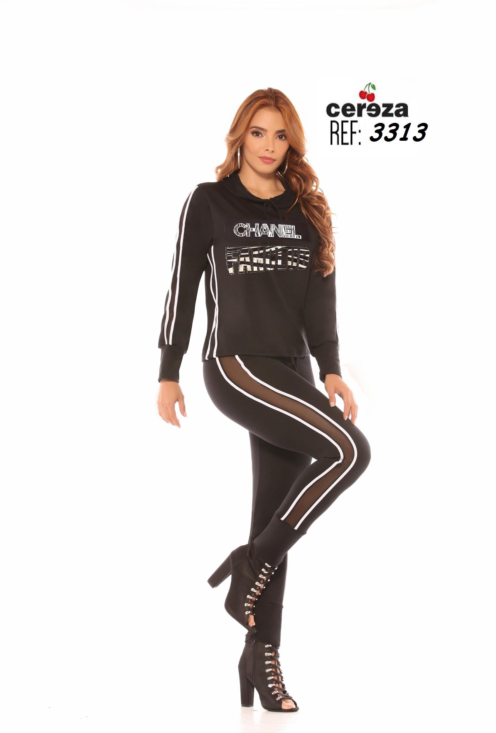 Ref. 004 -3313CHANEL Conjunto Colombiano De Moda Tipo Deportivo - ropacolombianaeneuropa