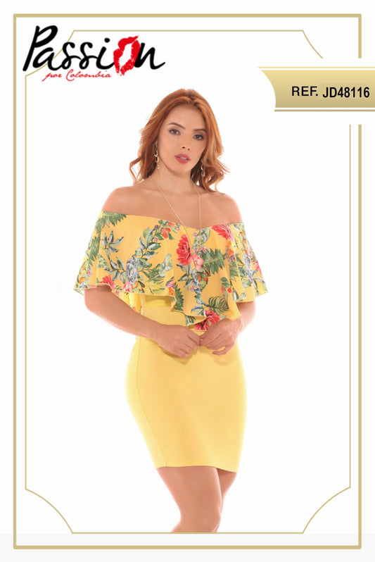 Ref. 003 -JD48116 Vestido  corto para dama - ropacolombianaeneuropa