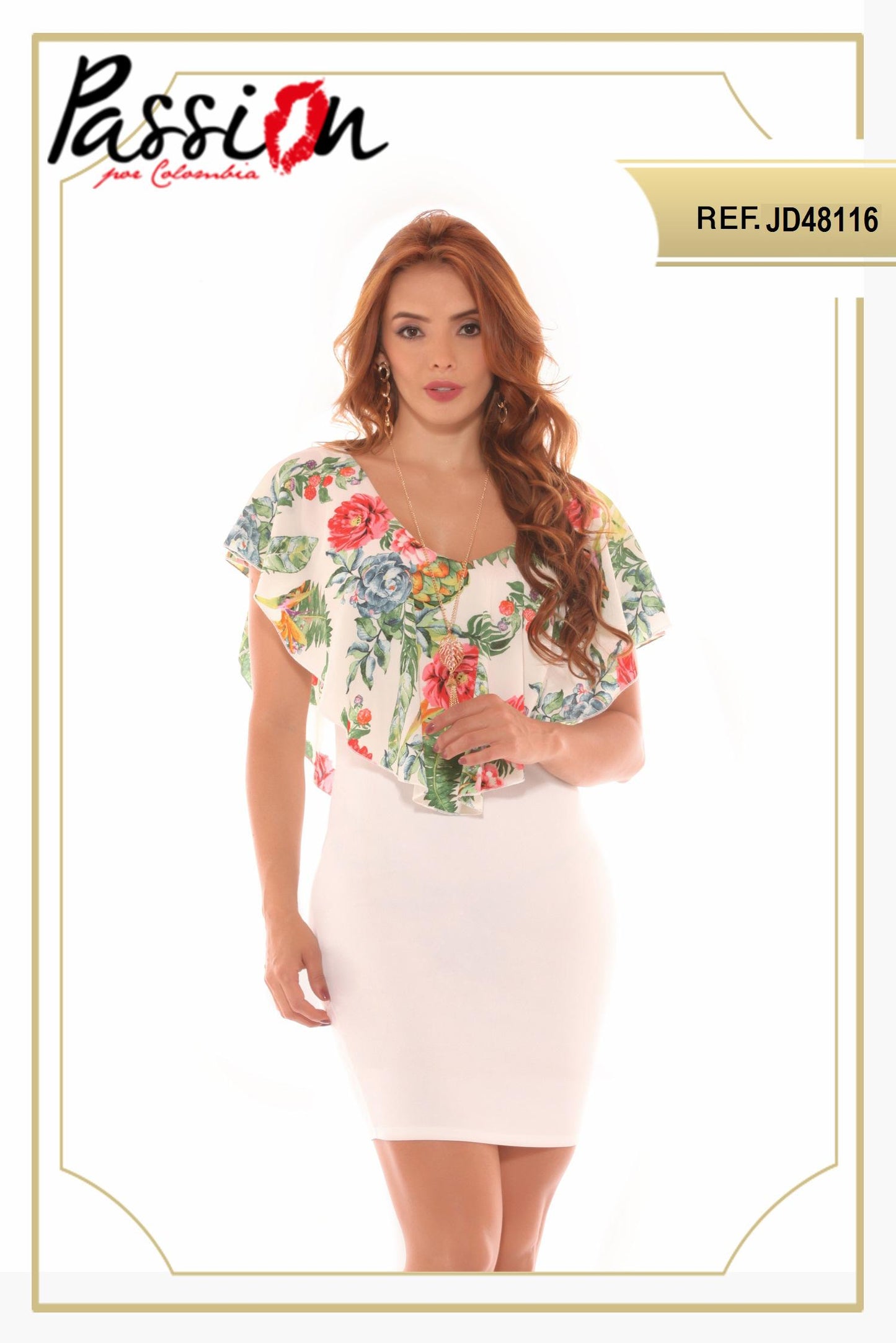 Ref. 003 -JD48116 Vestido  corto para dama - ropacolombianaeneuropa