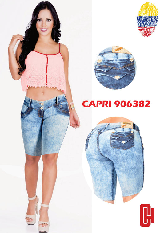 Ref. 006 - 906382 DESEO JEAN LEVANTACOLA CAPRI COLOMBIANO CON BOLSILLOS