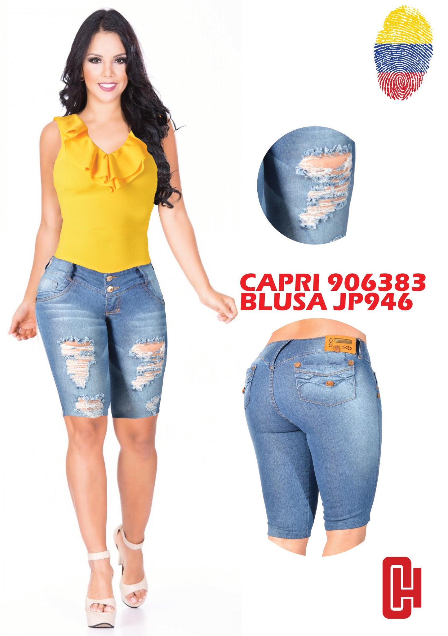 Ref. 006 - 906383 DESEO CAPRI JEAN COLOMBIANO LEVANTACOLA CON BOLSILLOS
