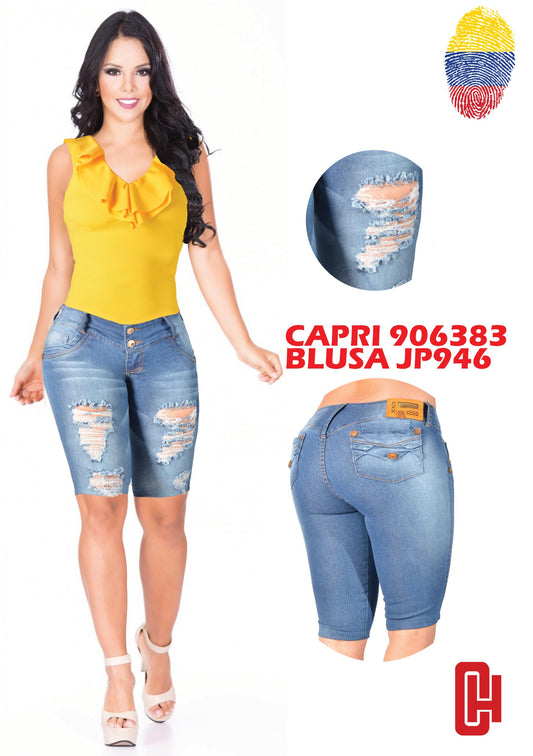 Ref. 006 - 906383 DESEO CAPRI JEAN COLOMBIANO LEVANTACOLA CON BOLSILLOS