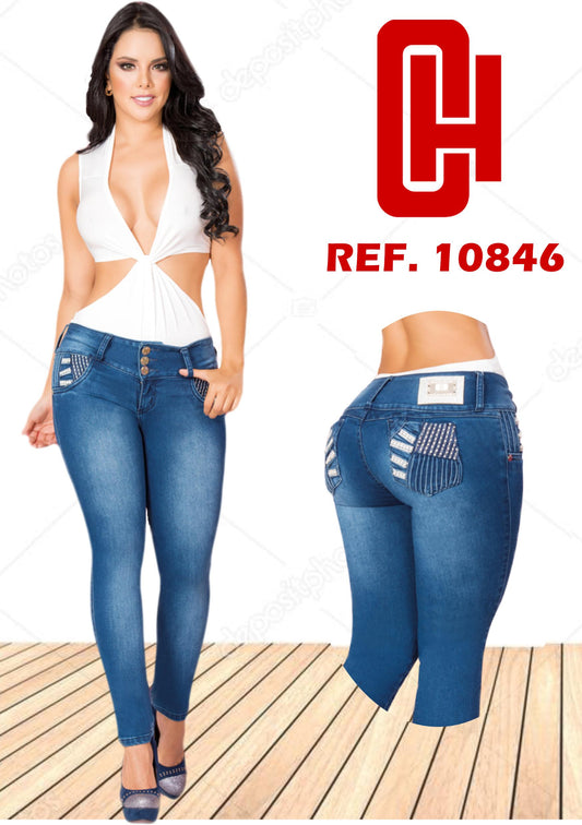 Ref. 001 -10846 JEAN LEVANTACOLA COLOMBIANO CON BOLSILLOS