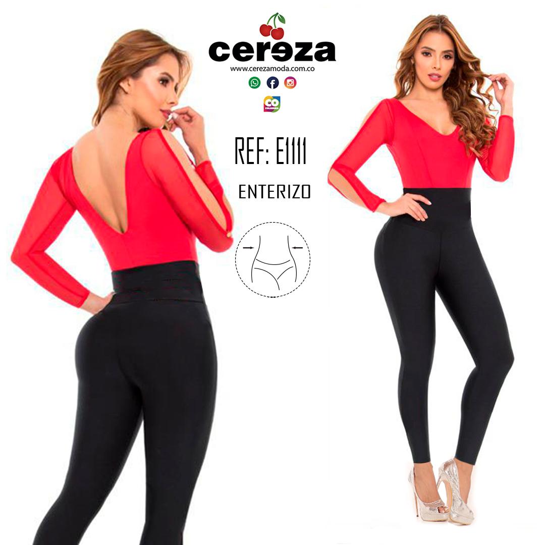 Ref. 004 -E1111 Enterizo Colombiano de Moda, Blusa y pantalon de dos colores, espalda descubierta , control de cintura - ropacolombianaeneuropa