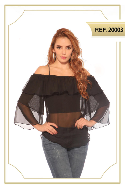 Ref. 004 -20003 BLUSA COLOMBIANA MANGA LARGA