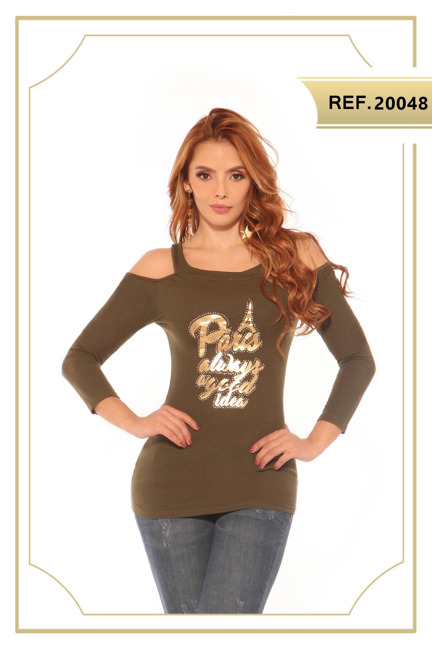 Ref. 004 -20048 Blusa de Moda Cereza - ropacolombianaeneuropa
