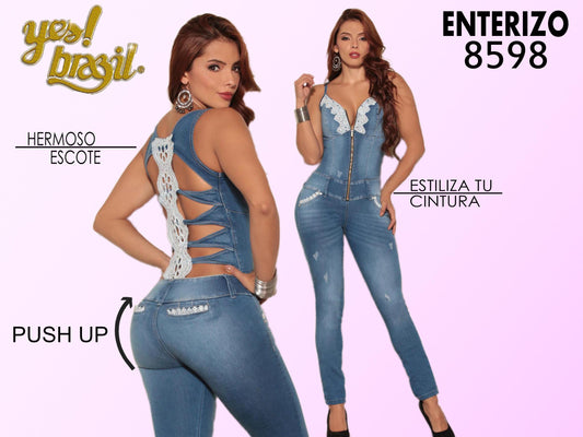 Ref. 015 -8598 ENTERIZO LARGO COLOMBIANO MANGA CORTA