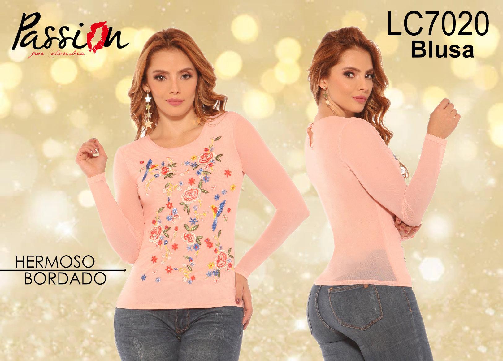 Ref. 003 -LC7020 BLUSA MANGA LARGA - ropacolombianaeneuropa