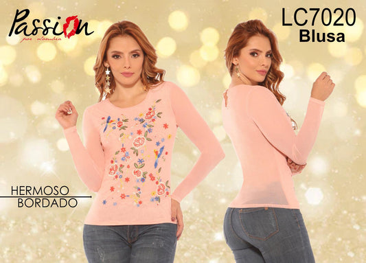 Ref. 003 -LC7020 BLUSA MANGA LARGA - ropacolombianaeneuropa