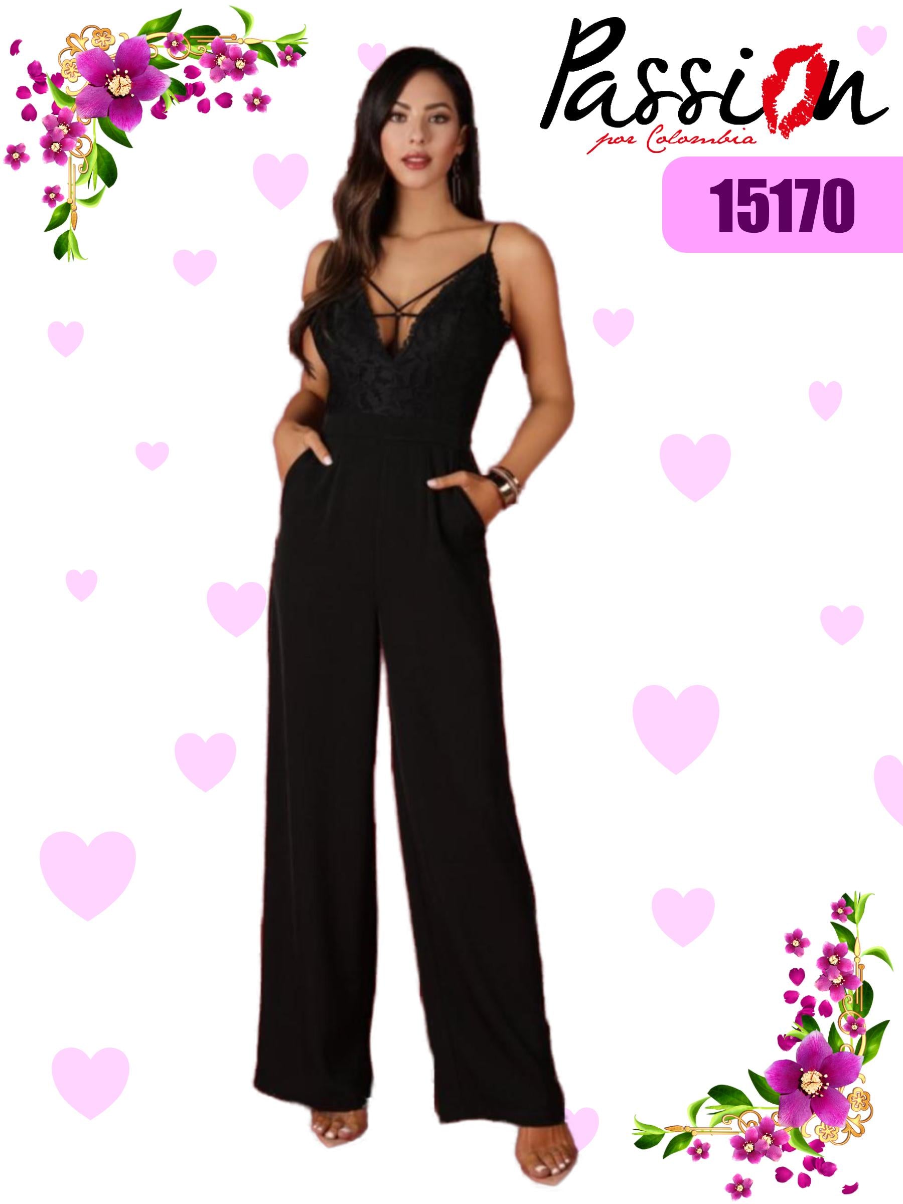 Ref. 003 -P15170 Enterizo Americano con pantalon largo - ropacolombianaeneuropa