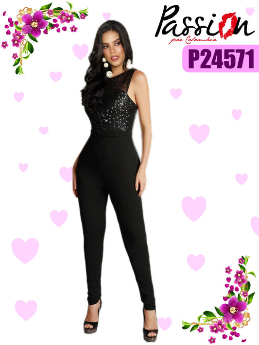 Ref. 003 -P24571 Enterizo Americano de moda, con estilo decorado exclusivo - ropacolombianaeneuropa