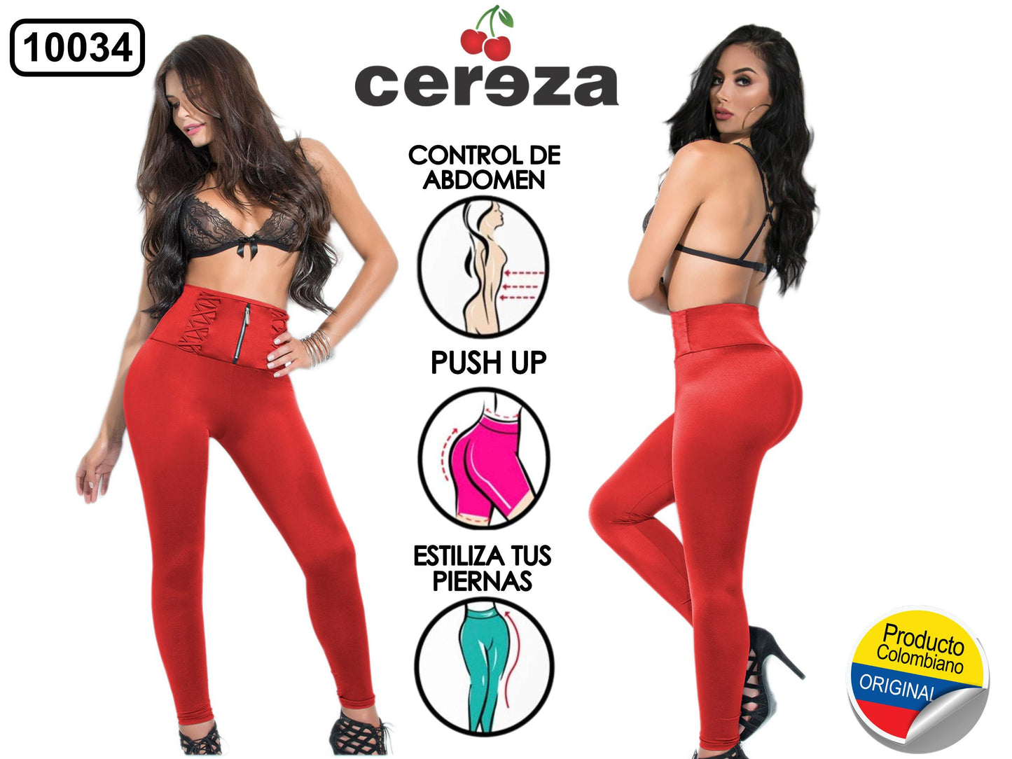Ref. 004 -10034 LEGGINGS COLOMBIANO CEREZA