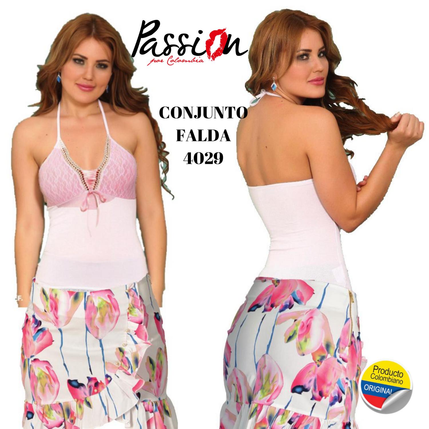 Ref. 030 -4029 Conjunto de Falda y blusa Colombianos de Moda - ropacolombianaeneuropa