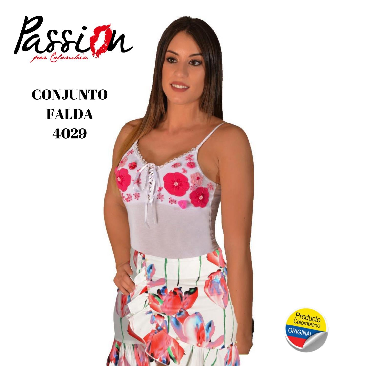 Ref. 030 -4029 Conjunto de Falda y blusa Colombianos de Moda - ropacolombianaeneuropa