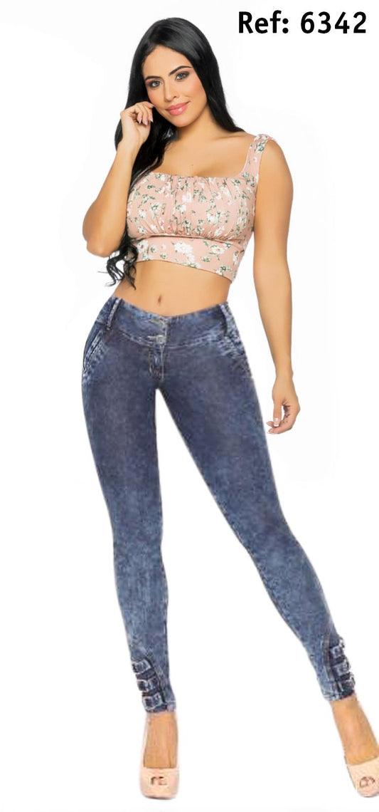 Ref. 006 -6342 JEANS DESEO COLOMBIANO LEVANTACOLA - ropacolombianaeneuropa