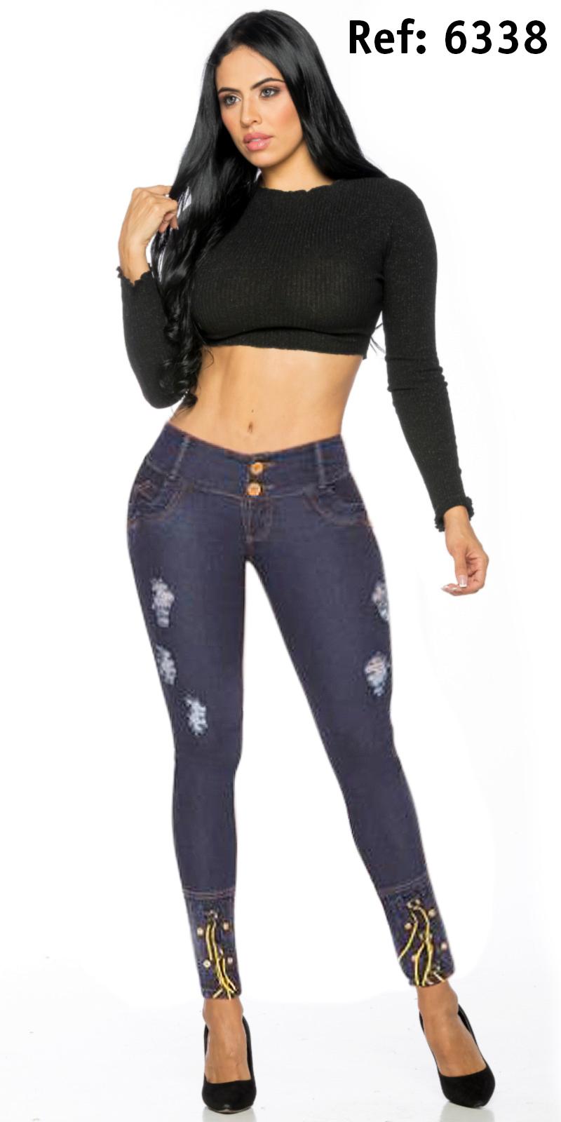 Ref. 006 -6338 JEANS COLOMBIANOS LEVANTACOLA - ropacolombianaeneuropa