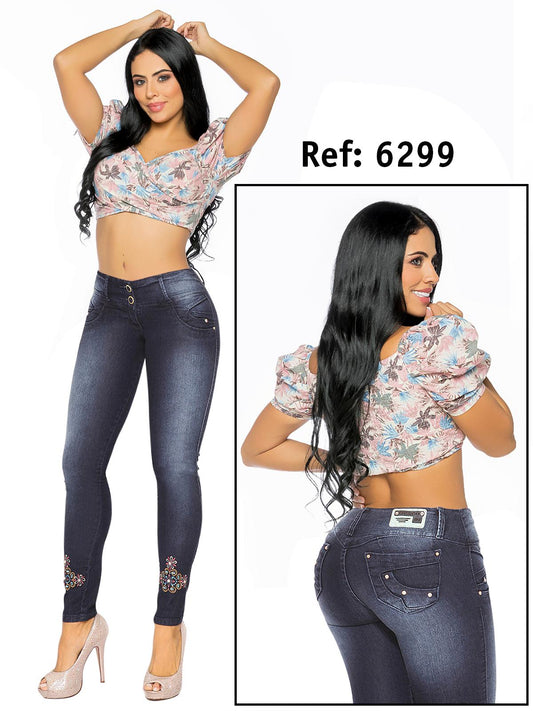Ref. 006 -6299 JEANS LEVANTACOLA COLOMBIANO DESEO - ropacolombianaeneuropa