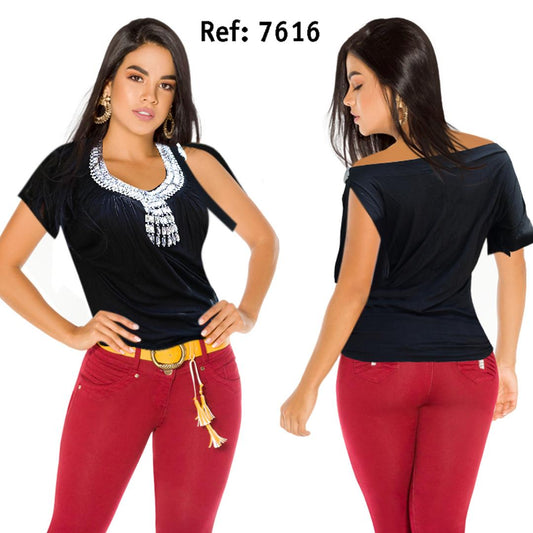 Ref. 003 -T7616 Blusa dama - ropacolombianaeneuropa
