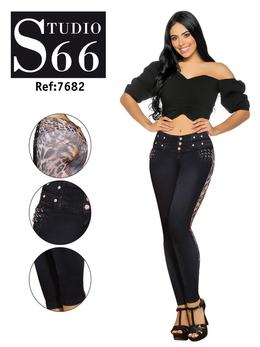 Ref. 014 -7682 Jean Combinación Doble - ropacolombianaeneuropa