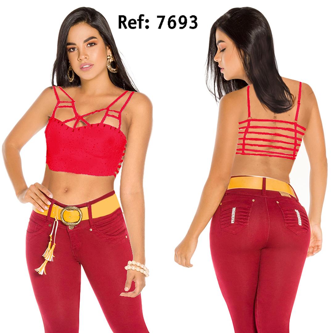 Ref. 015 -7693 Crop Top Sexy Dama - ropacolombianaeneuropa