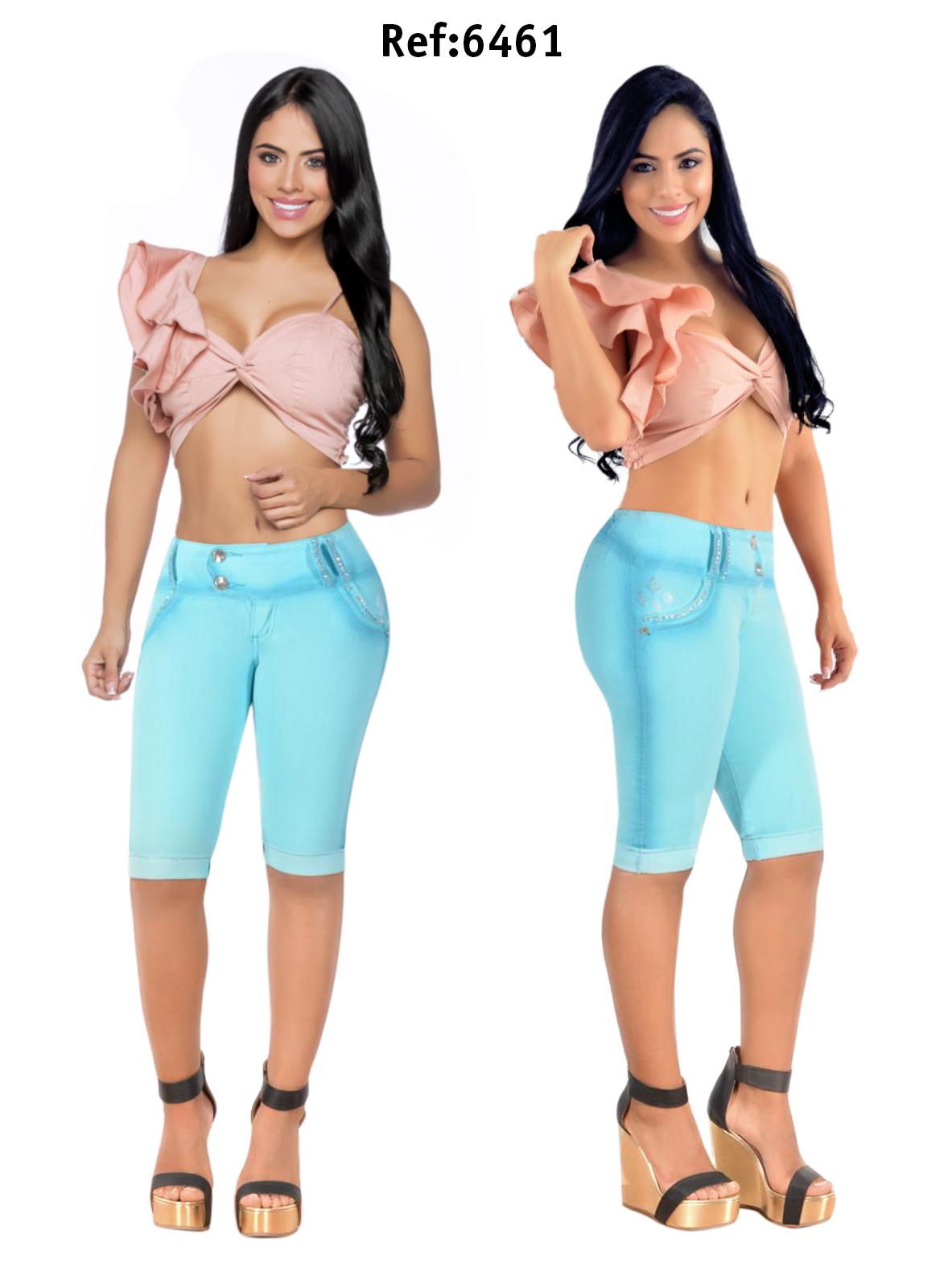 Ref. 001 -6461C Espectacular Jean Capri Cheviotto Colombiano