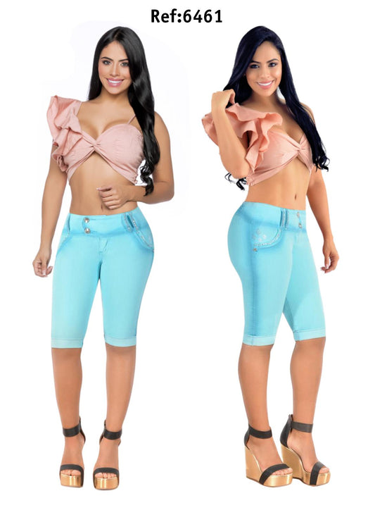 Ref. 001 -6461C Espectacular Jean Capri Cheviotto Colombiano