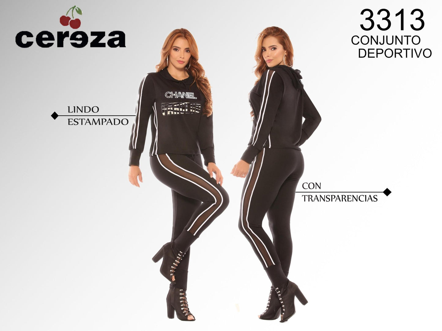Ref. 004 -3313CHANEL Conjunto Colombiano De Moda Tipo Deportivo - ropacolombianaeneuropa