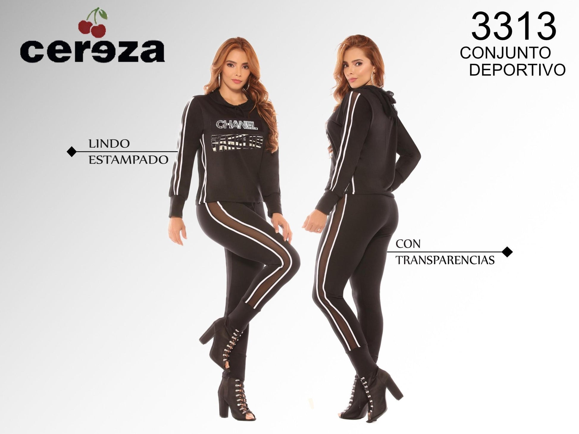 Ref. 004 -3313CHANEL Conjunto Colombiano De Moda Tipo Deportivo - ropacolombianaeneuropa