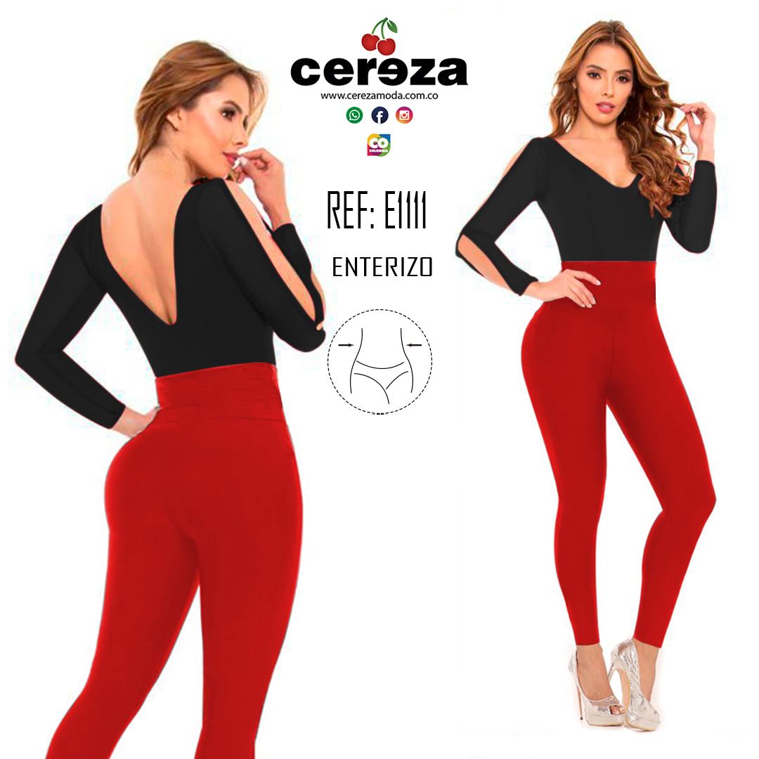 Ref. 004 -E1111 Enterizo Colombiano de Moda, Blusa y pantalon de dos colores, espalda descubierta , control de cintura - ropacolombianaeneuropa